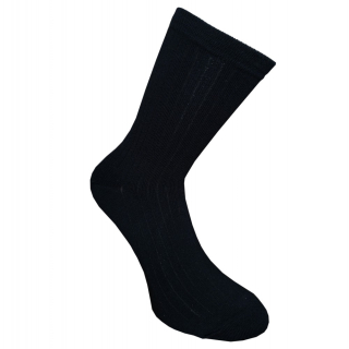 Merino extra fine 85 % vrúbkované ponožky tenšie Black