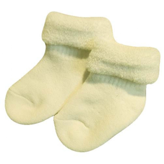 Teplé vlnené plyšové ponožky pre bábätká krémové