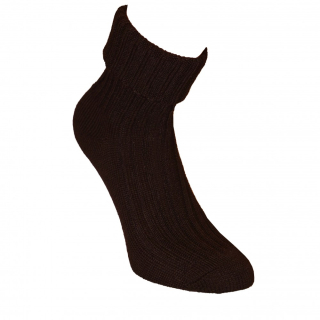 Vlnené 90 % ponožky vrúbkované hrubšie Dark Brown